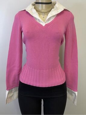🎀Y2K siren core built in collared sweater🎀